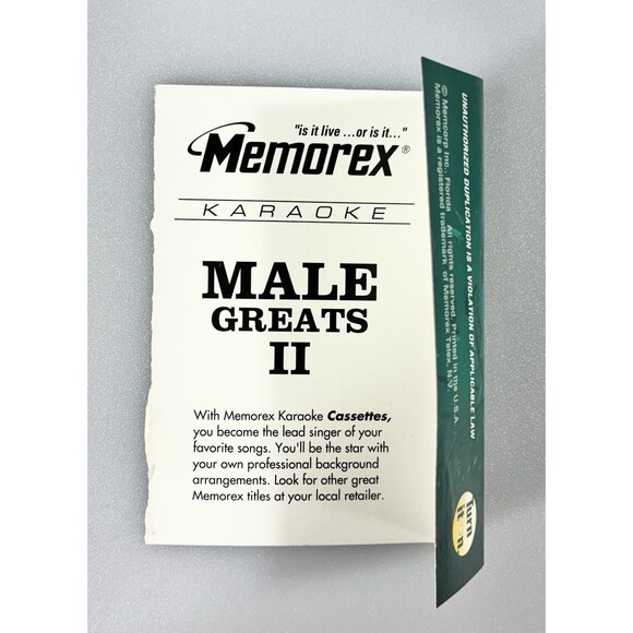 Male Greats II Memorex Karaoke Vintage Cassette Tape Complete with Inlay Tested - Picture 4 of 6